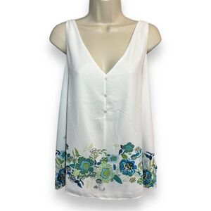 Cato Women’s Sheer Floral Tank White Size XL